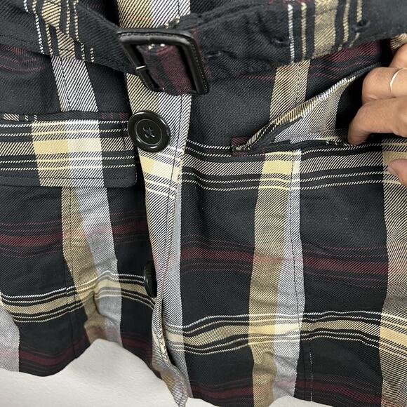 Tommy Hilfiger Flannel Plaid Belted Button-Down Cozy Plaid Jacket Trench Coat XS - Picture 9 of 13